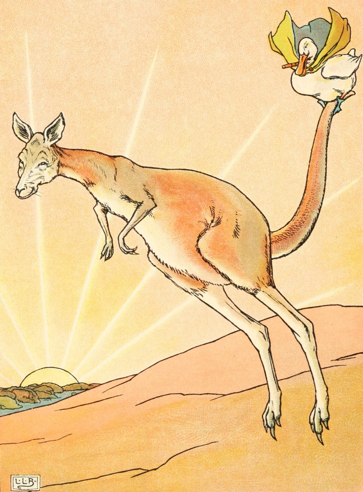 The Duck & the Kangaroo poster print by Leonard Leslie Brooke, featuring whimsical art.