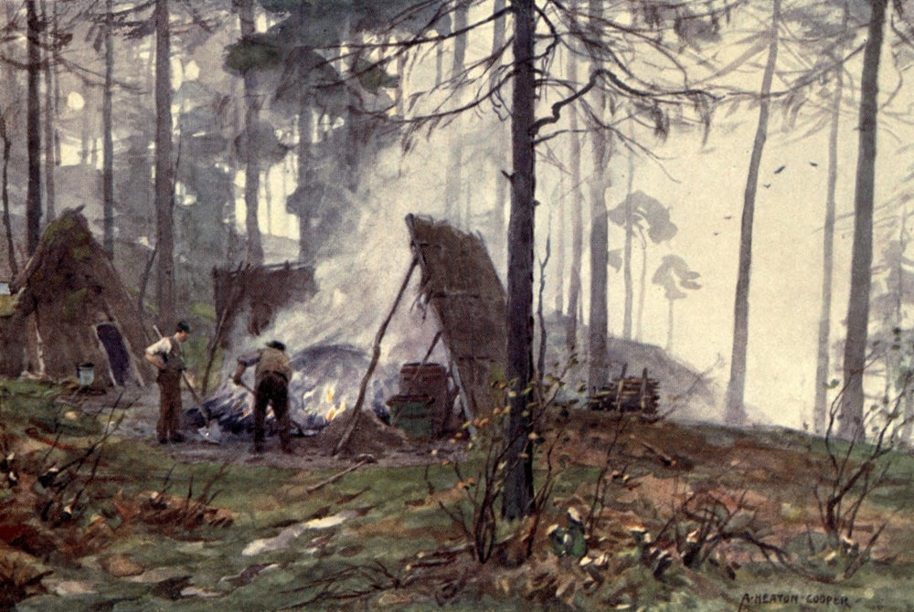 Wild Lakeland 1922 Charcoal Burning Poster Print by A. Cooper
