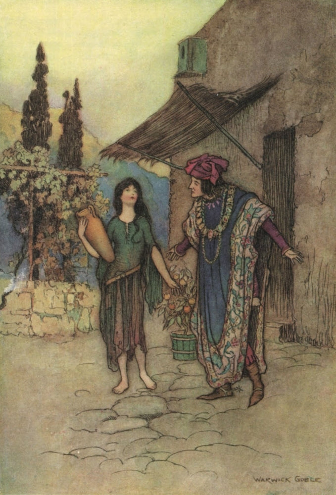 Griselda & the Duke Fine Art Print by Warwick Goble, 1912 illustration