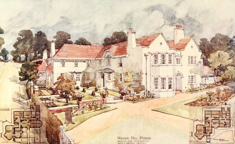 Modern Home 1906 Nower Hill, Pinner Poster Print by Thomas H. Crawford