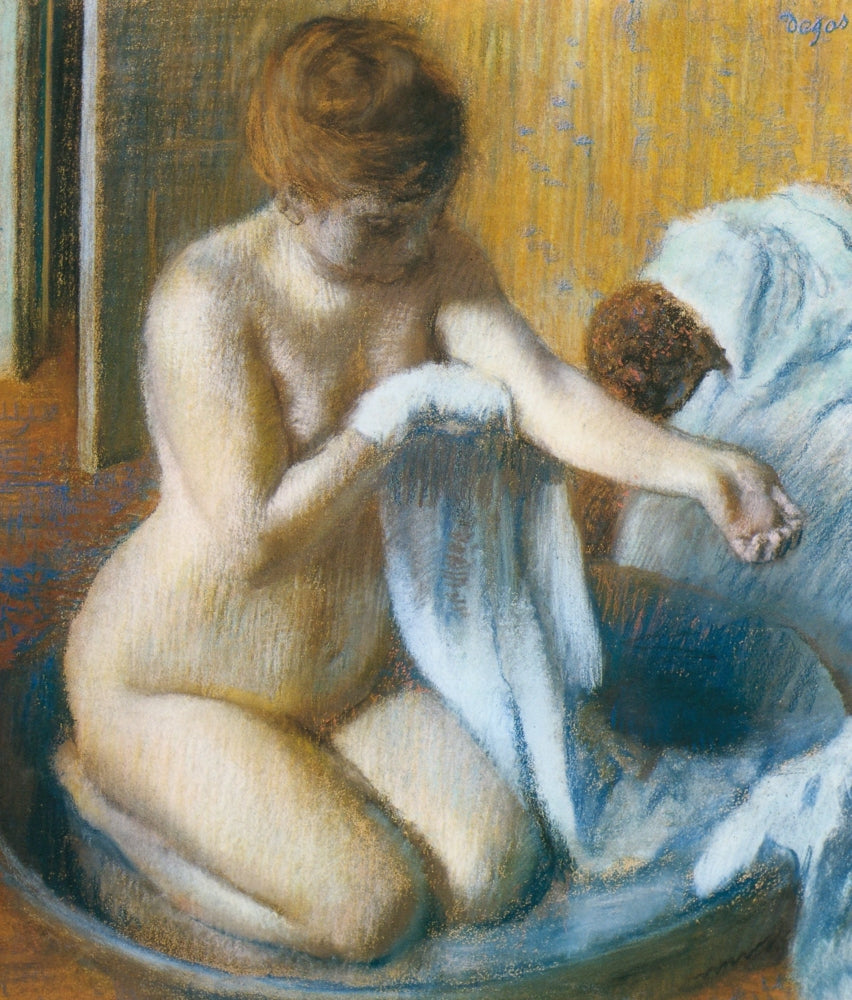 After the Bath poster print by Edgar Degas, 1886 art masterpiece.