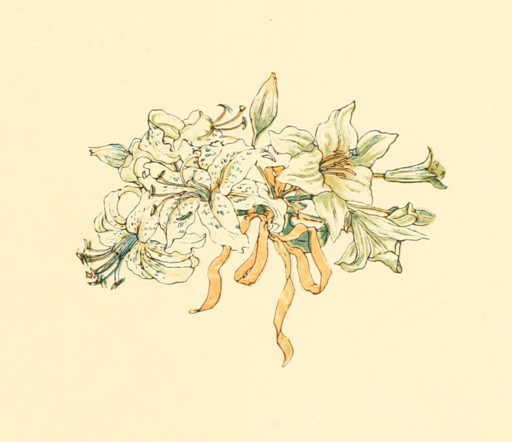 Marigold Garden 1900 Lily bouquet poster print by Kate Greenaway
