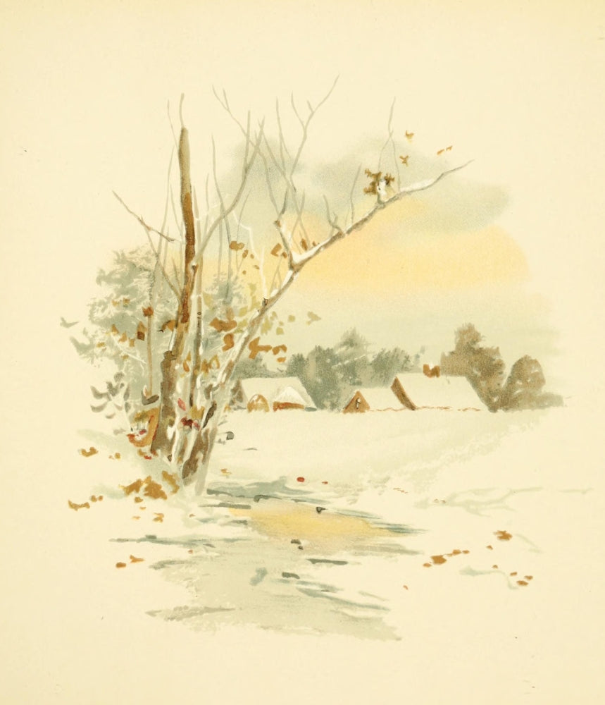A Christmas Morning 1890 Snowy Field Poster Print by Louis K. Harlow