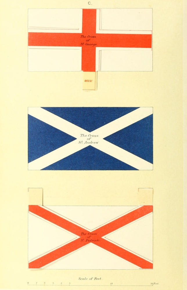 Union Jack Flag Drawings Poster Print showcasing detailed flags.