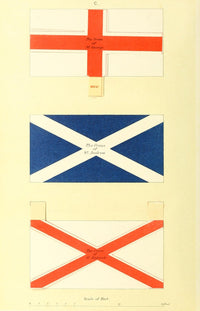 Union Jack Flag Drawings Poster Print showcasing detailed flags.