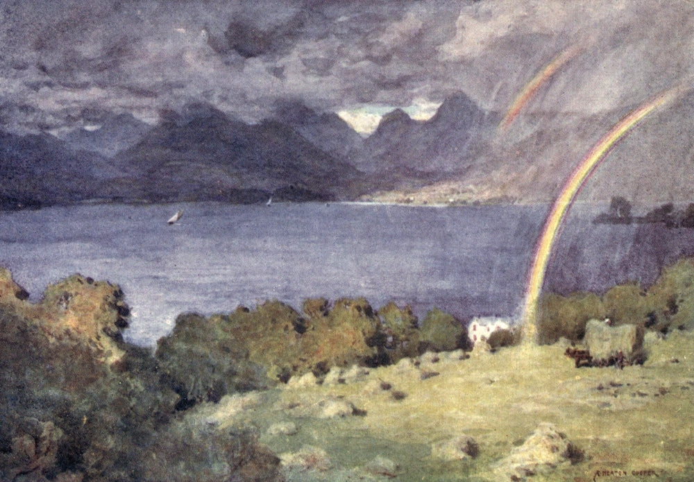 English Lakes 1908 Windermere and Langdale Pikes Poster Print by A. Cooper