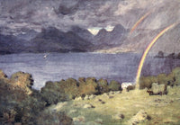 English Lakes 1908 Windermere and Langdale Pikes Poster Print by A. Cooper