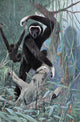 Wild Life of the World 1916 White-handed Gibbon Poster Print by F.W. Kuhnert