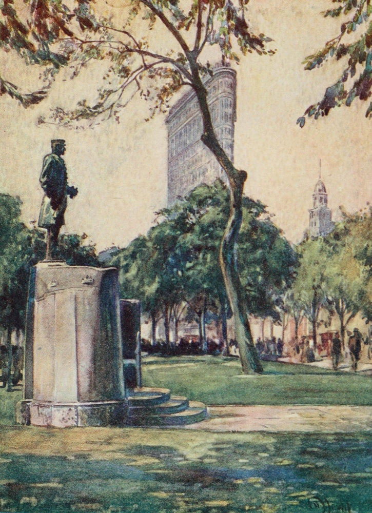 New York 1911 Madison Square and Flatiron Building Poster Print by Martin Lewis