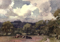 Old Water-colour Society 1905 Middlesex Pasture Poster Print by Robert W. Little