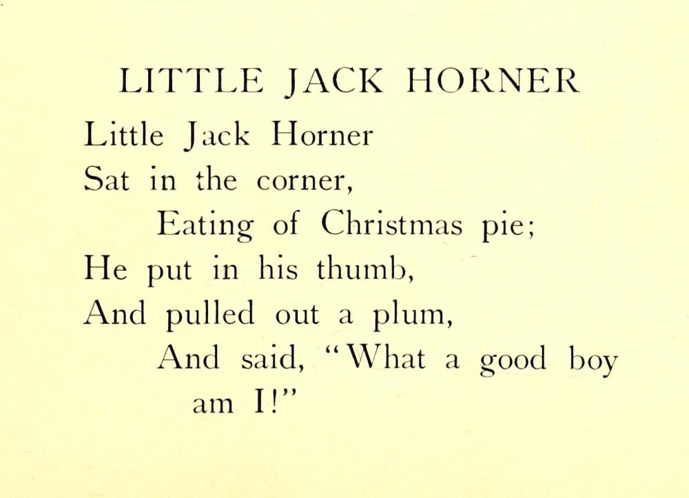 Little Jack Horner Poster Print from The Real Mother Goose 1916