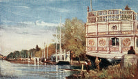 Oxford 1922 River Isis Art Print by John Fulleylove depicting tranquil riverside scenery.