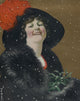 Puck 1911 Lady with Mistletoe Poster Print by William Ely Hill, vintage holiday art.