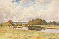 Somerset 1927 Taunton's Churches from the River Poster Print by Alfred Heaton Cooper