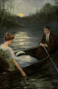 Midsummer Wooing Moonlit Lake Poster Print by John Goss