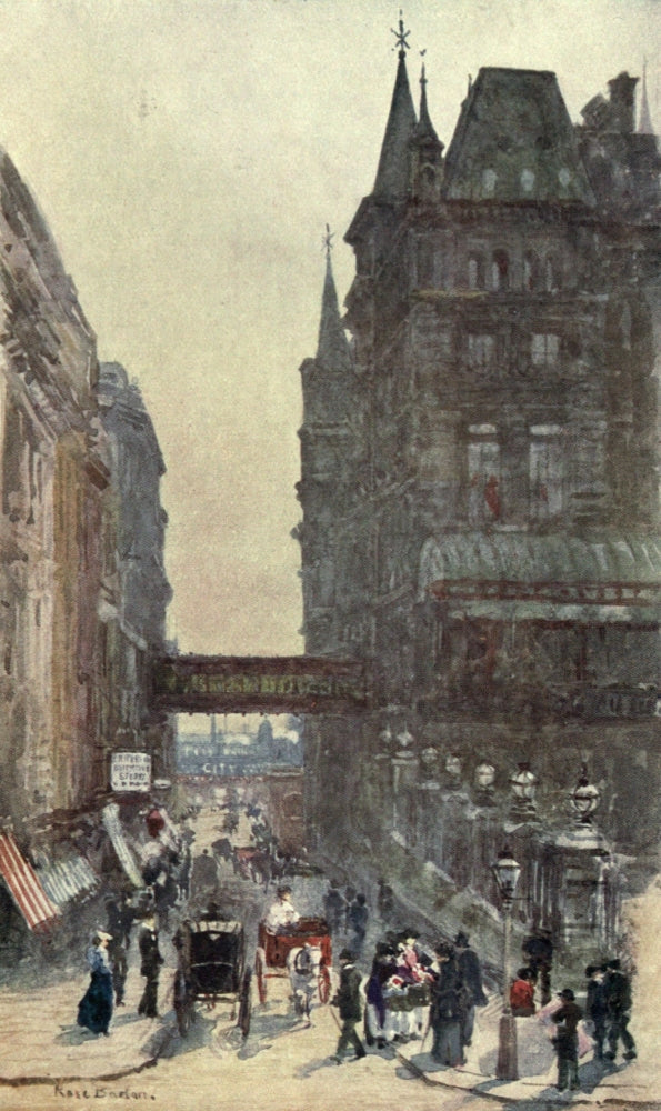 Familiar London 1904 Villiers Street, Charing Cross Poster Print by Rose Barton.