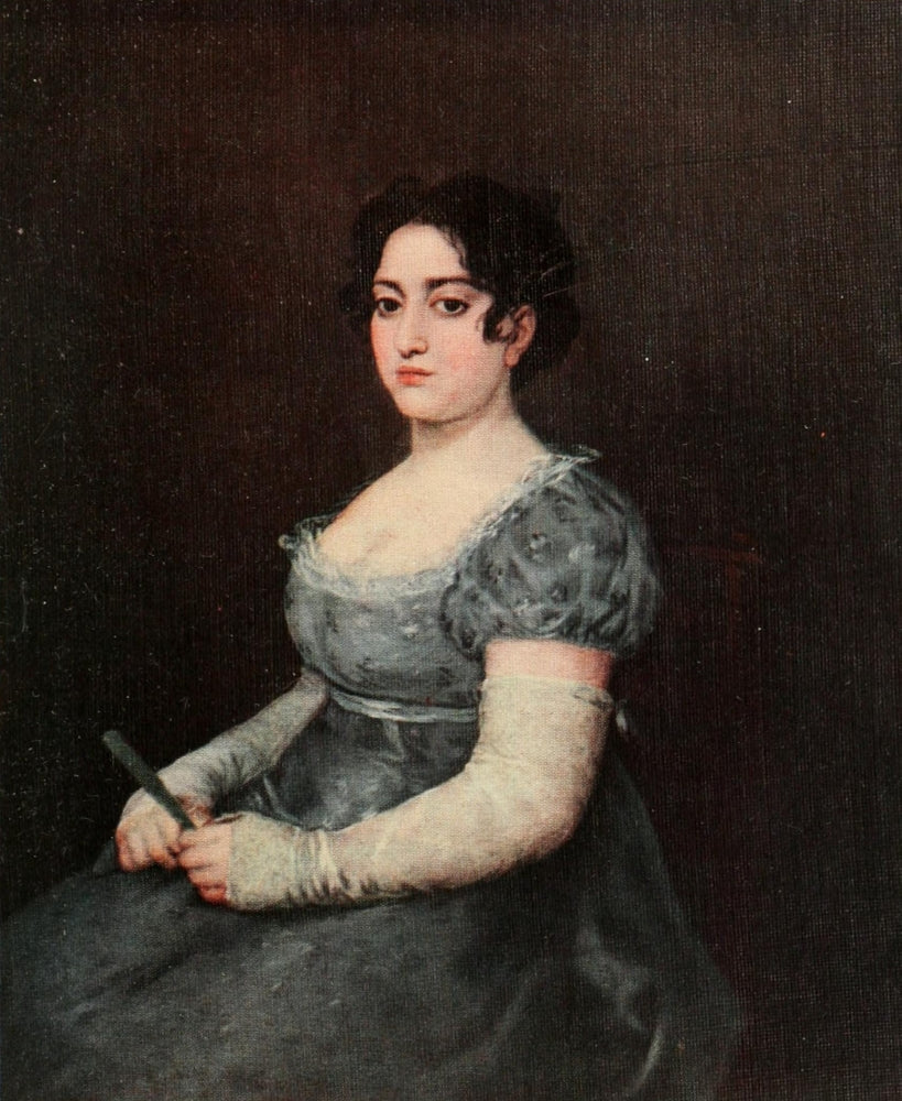 The Woman with the Fan art print by Francisco Goya, vibrant colors and intricate detail.