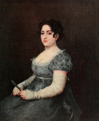 The Woman with the Fan art print by Francisco Goya, vibrant colors and intricate detail.