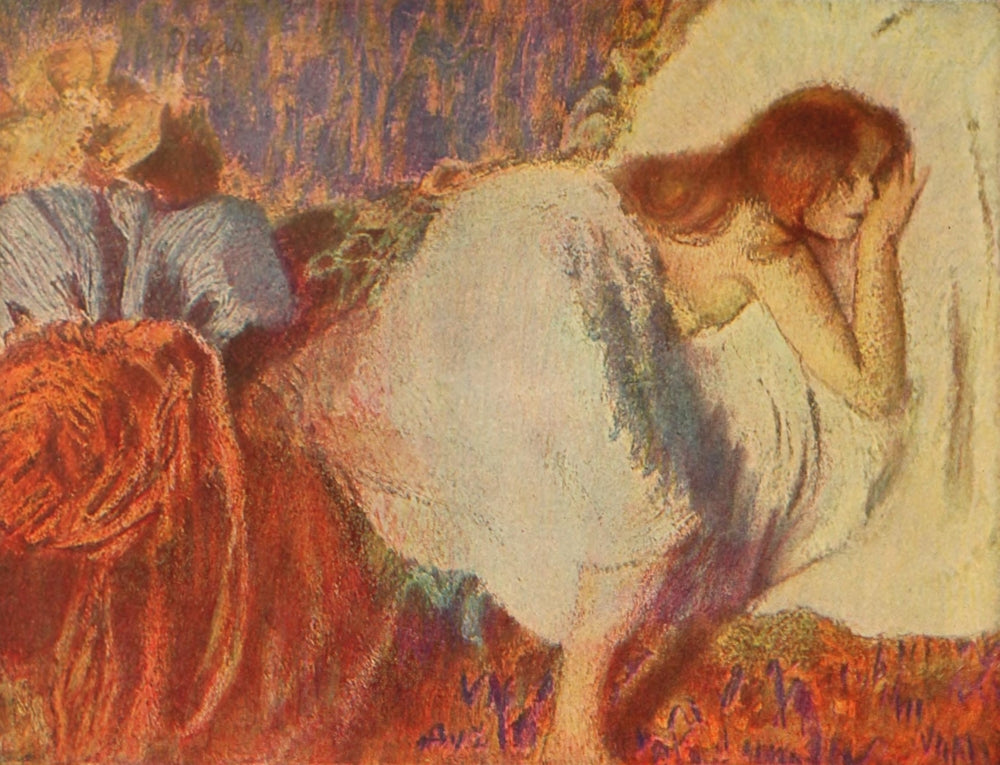 Rest Time fine art print by Edgar Degas showcasing serene relaxation scene.