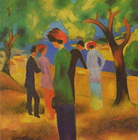 Lady in Green Jacket Art Print by August Macke, vibrant expressionist artwork