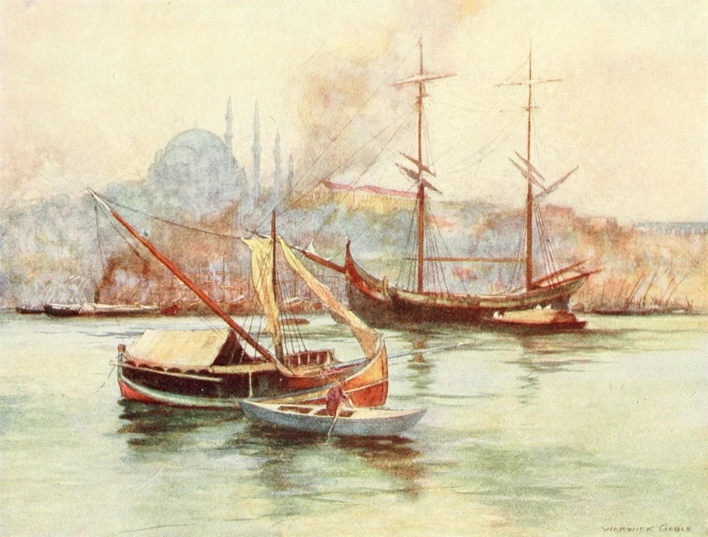 Boats at Golden Horn Fine Art Print by Warwick Goble