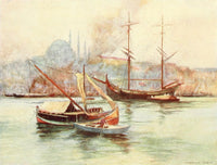 Boats at Golden Horn Fine Art Print by Warwick Goble