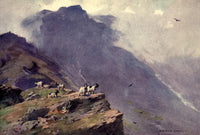 Wild Lakeland 1922 Goats on Hills at Coniston Poster Print by A. Cooper