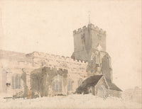 Writtle Church fine art print by Thomas Girtin, showcasing historic architecture.