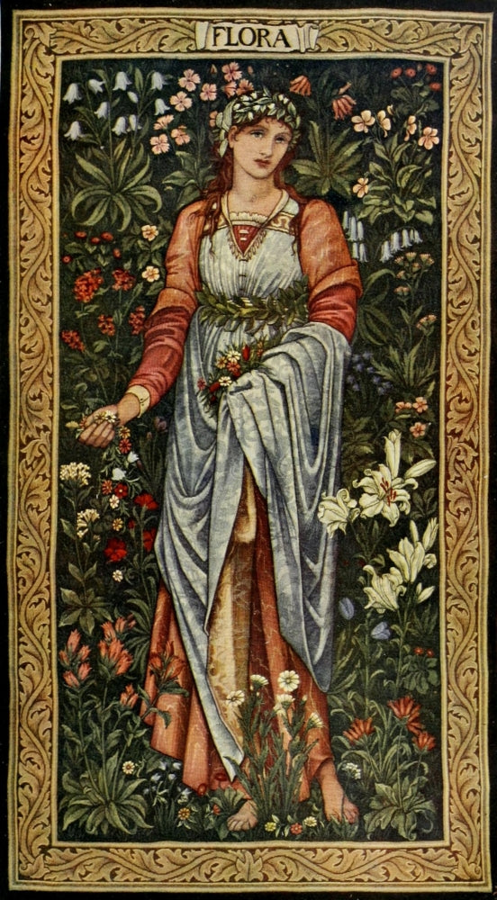 Flora Poster Print by E. Burne-Jones showcasing floral elegance.
