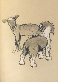 The Bobtail Puppy Meeting a Lamb Poster Print by Cecil Aldin