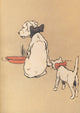 The White Puppy 1909 Poster Print by Cecil Aldin showcasing a playful white puppy.
