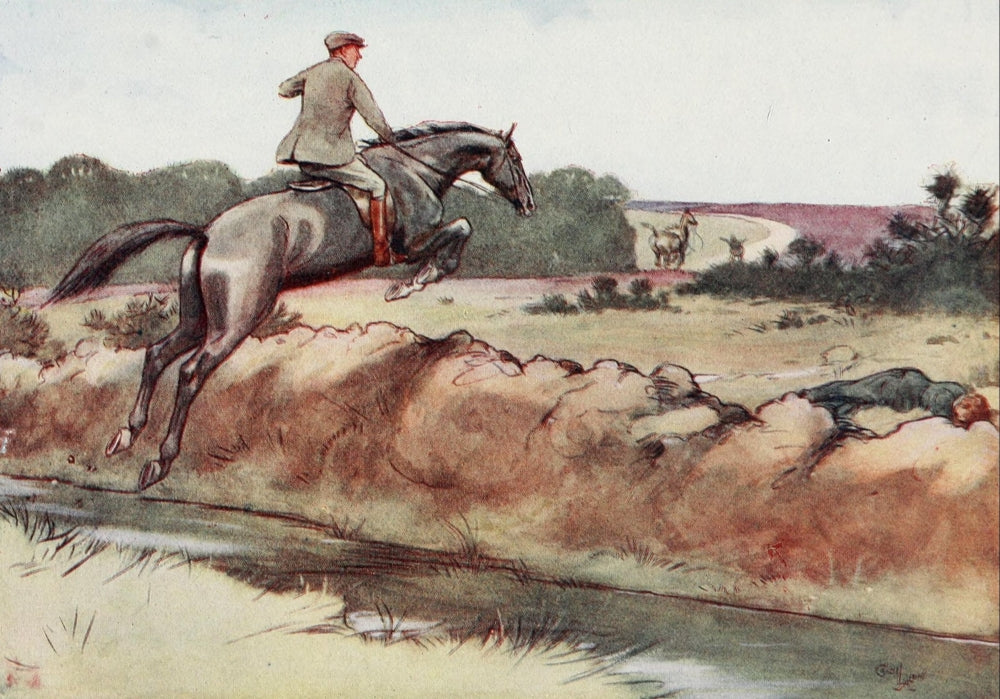 Black Beauty Leaping the Dyke Poster Print by Cecil Aldin