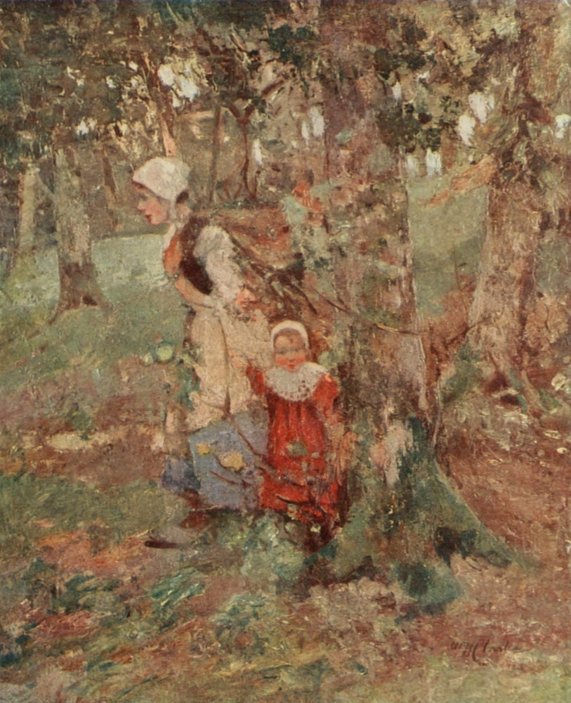 The Edge of the Wood Poster Print by William Hanna Clarke showcasing a serene woodland scene.