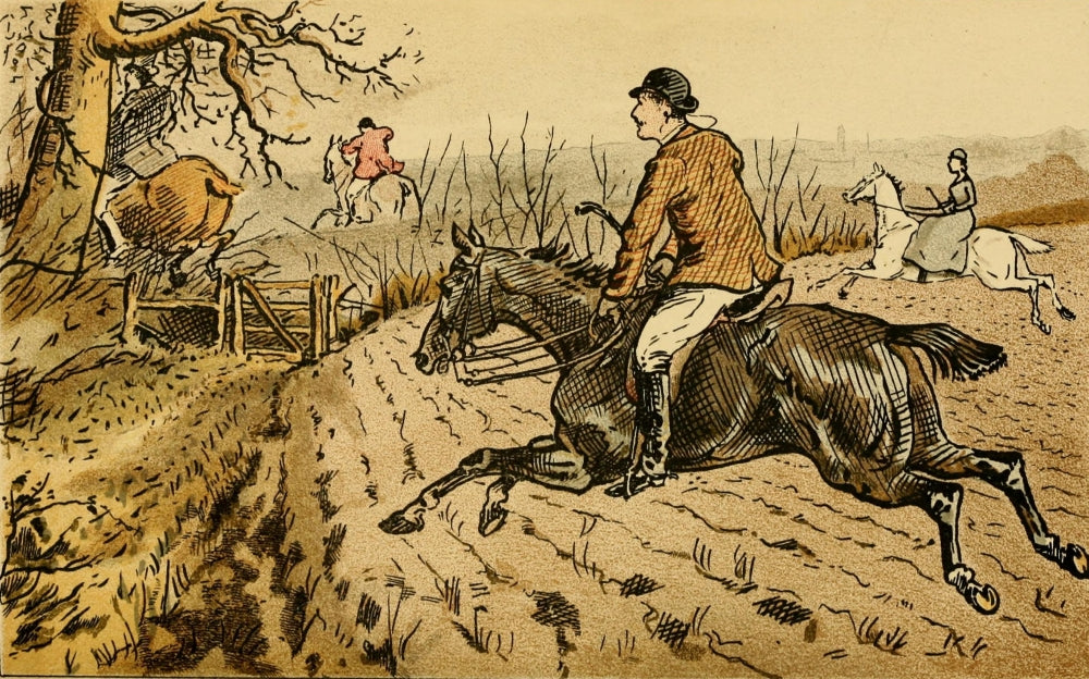 Across Country 1882 Percy Rode Him to Hounds Poster Print by G. Bowers