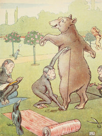Johnny Crow's Garden 1903 Bear & Monkey Poster Print by Leonard Leslie Brooke