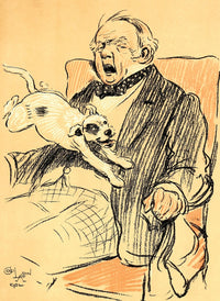 A Dog Day 1902 Unwelcome Guest Poster Print by Cecil Aldin featuring playful dogs.