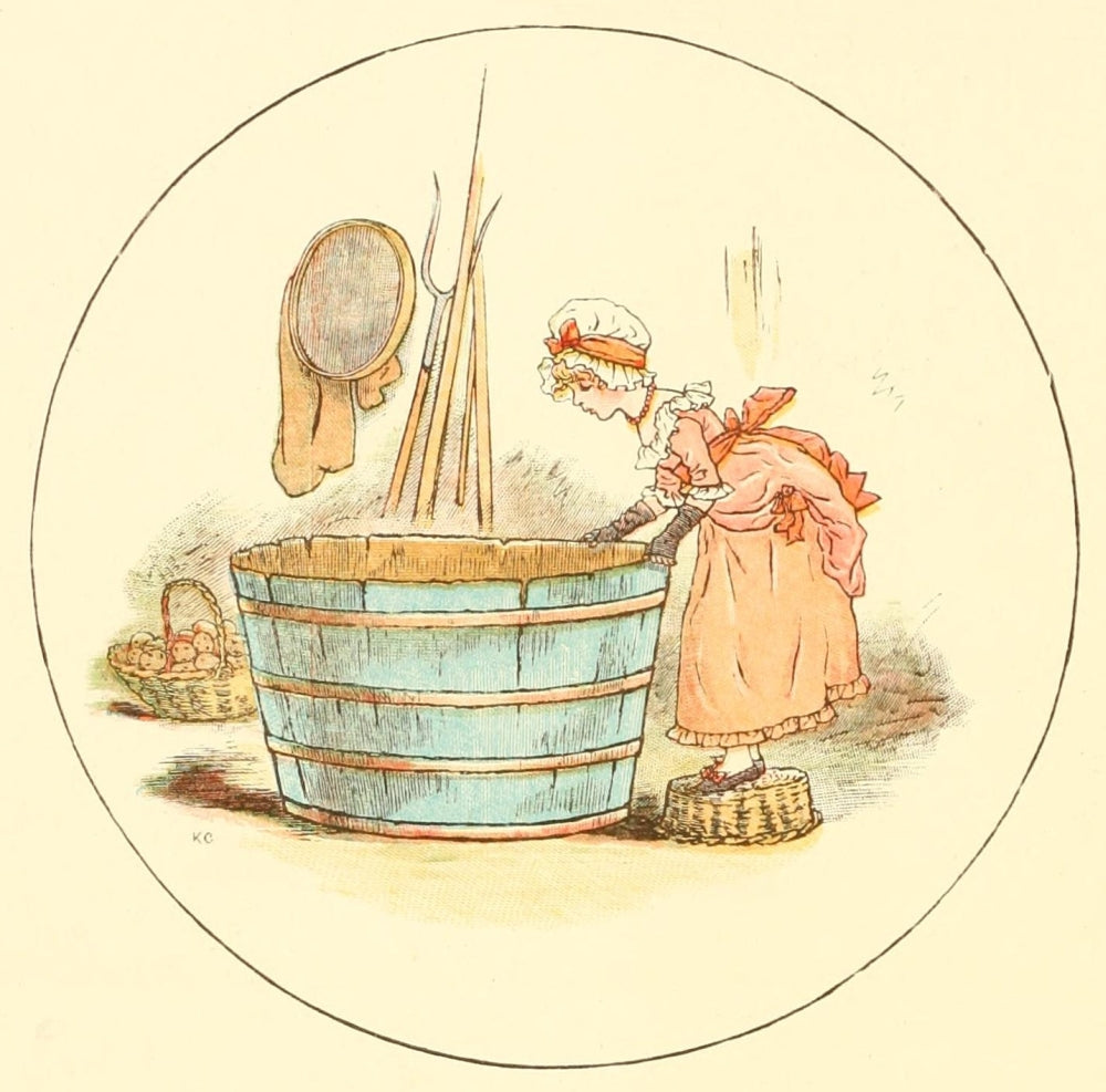 Marigold Garden Poster Print featuring Miss Molly & the Little Fishes by Kate Greenaway