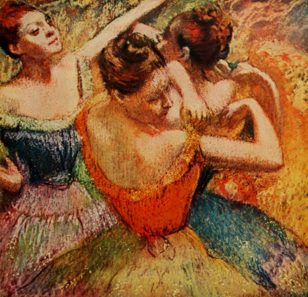 Half-length Study of Dancing Girls Poster Print by Edgar Degas