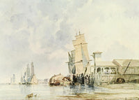 British Water Colour Painting 1908 On Thames Poster Print by George H. Chambers