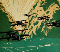War Birds c.1918 Flying Fighter-Planes Poster Print showcasing historical aviation art.