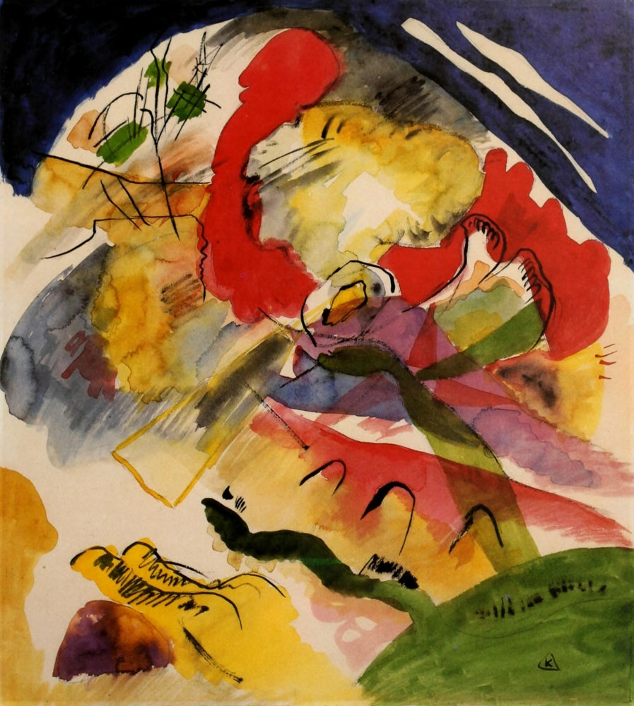 White Lines 1913 Art Print by Wassily Kandinsky, abstract art.
