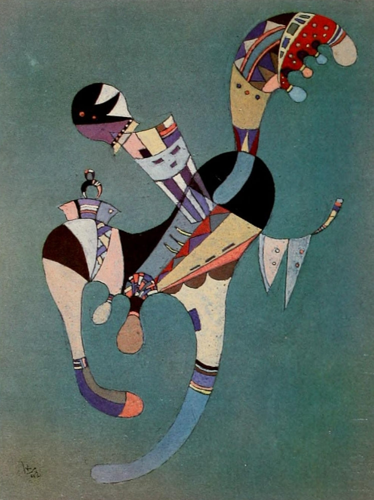 A Fluttering Figure fine art print by Wassily Kandinsky showcasing abstract expressionism.