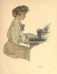 Cupid's Cyclopedia 1910 Typist Poster Print by John Cecil Clay