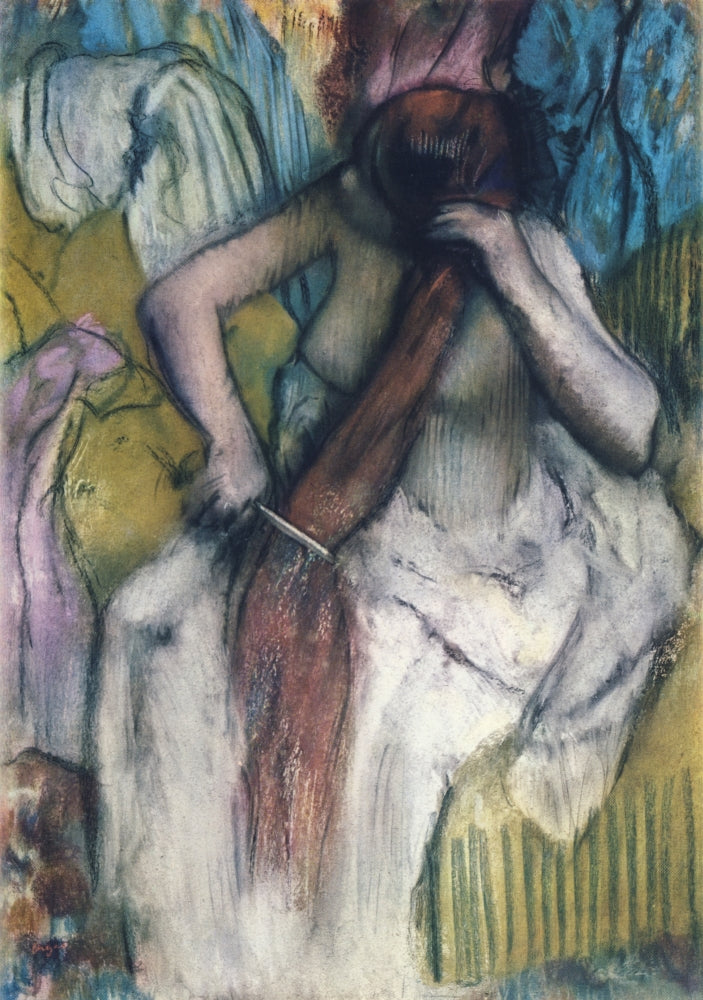 Woman Combing Her Hair c.1887 Poster Print by Edgar Degas