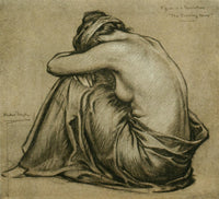 The Studio 1916 Study for The Evening Hours Poster Print by Herbert Draper