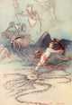 The Water-Babies 1909 Poster Print by Warwick Goble, enchanting underwater art.