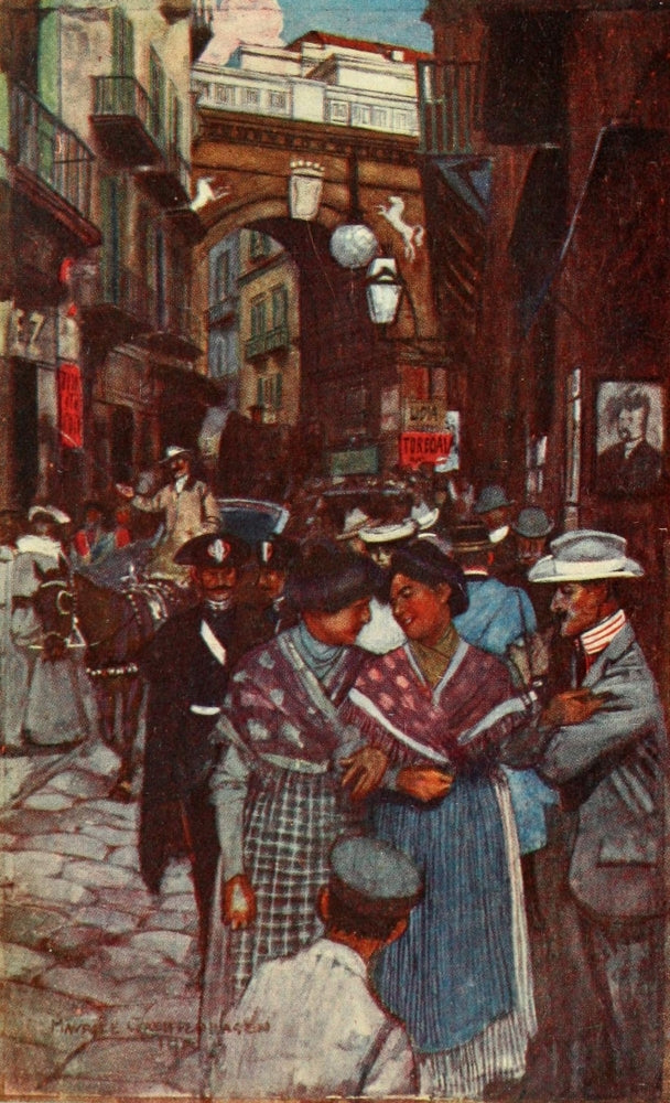 Naples Past & Present 1905 Strada di Chiaia Poster Print by Maurice Grieffenhagen