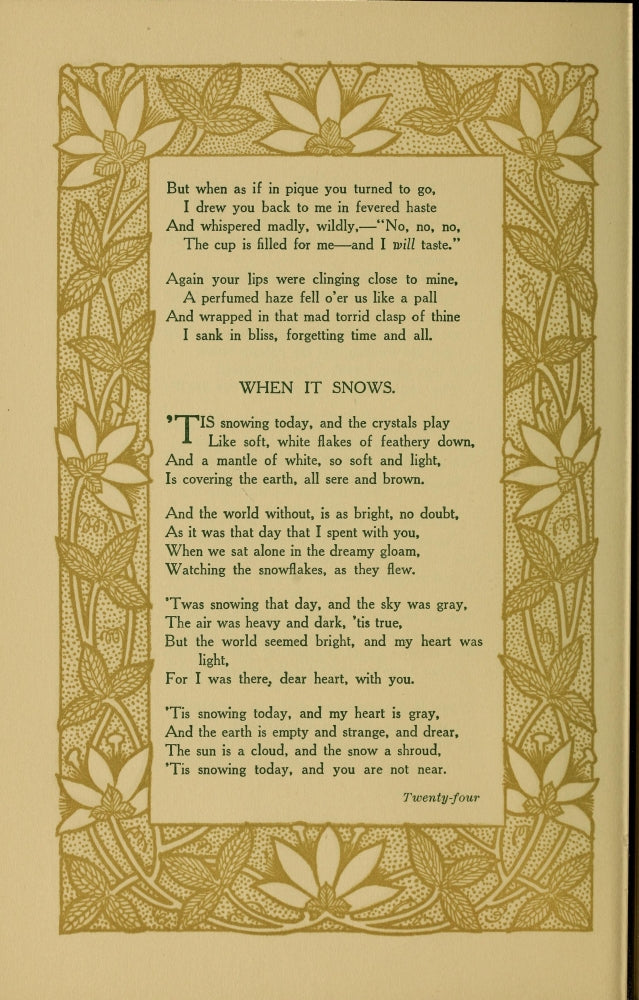 Passion Lyrics When it Snows Poster Print by Maurine Hathaway