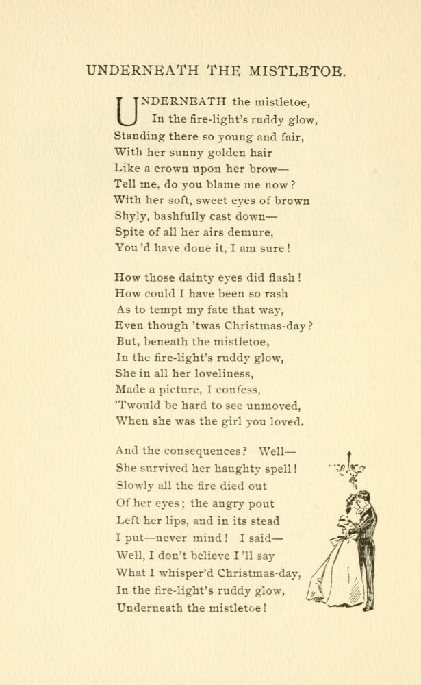 In Varying Moods 1898 Underneath the Mistletoe Poster Print by William H. Cline