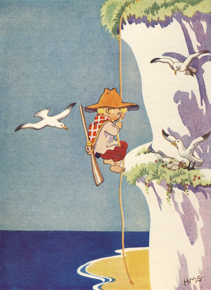 HMS The Prize 1930 Child on Cliff Poster Print